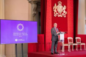 Michael Osbaldeston presenting at the Princess Royal Training Awards 2022