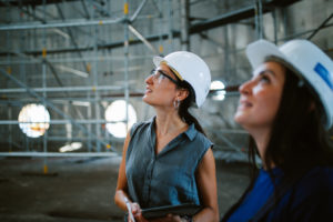 Female engineers at work at the power plant