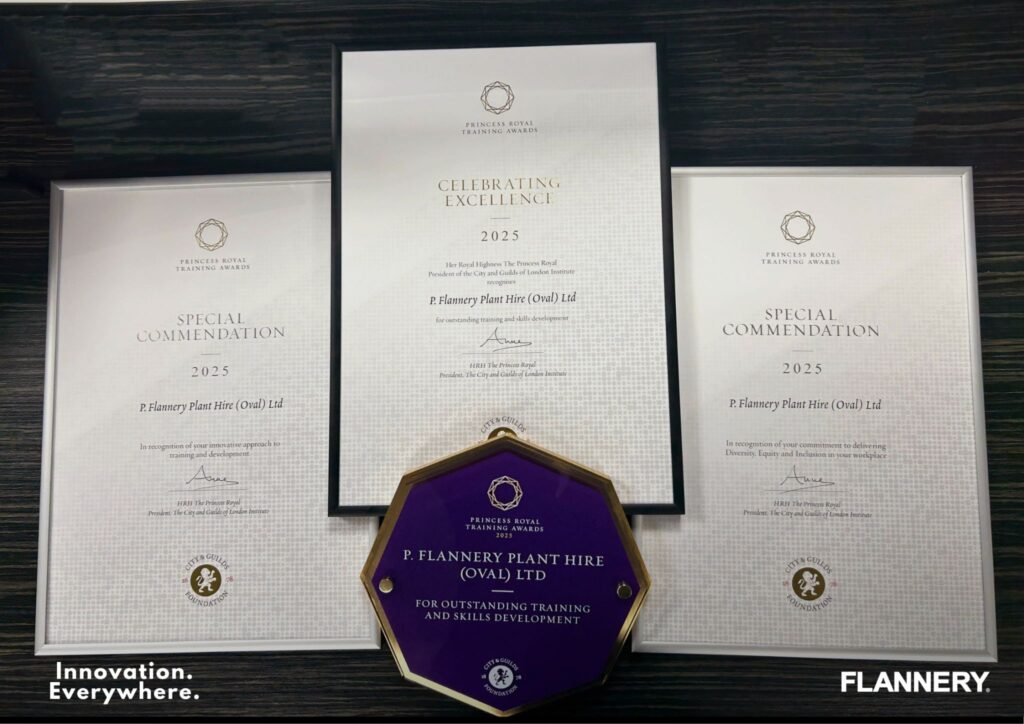 Princess Royal Training Awards recipient P Flannery certificate